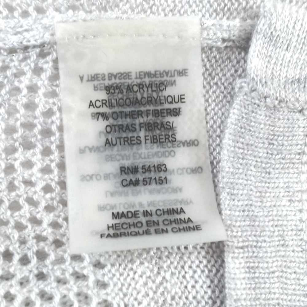 *Relisted* Calvin Klein Wrap/ Poncho Gray & Faint White Stripe Silver Threading - Picture 4 of 15